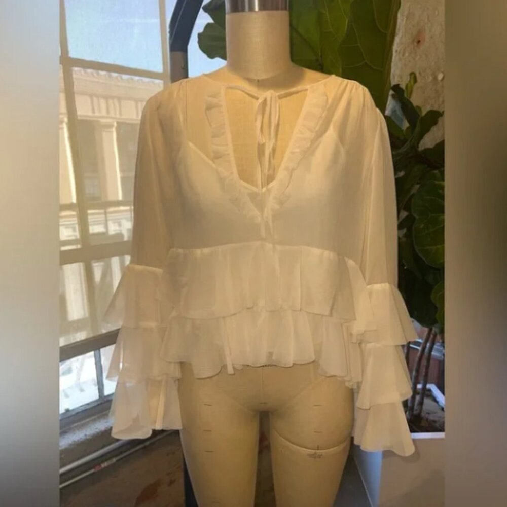 Cinq á Sept Steffina Layered Ruffle Top - Picture 6 of 9